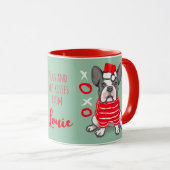 Mug de Noël French bulldog fun personnalisable (Devant droit)
