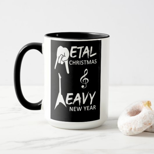 Mug de Noël Heavy Metal (Avec donut)