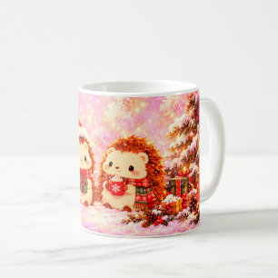 Mug de Noël Hérisson Mignon, Vacances d'Hiver Kawa