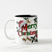 Mug de Noël Joyeux à deux tons - Festive Holiday