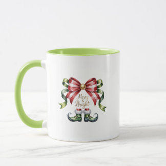 Mug de Noël Joyeux & Lumineux • Chaussure de lutin