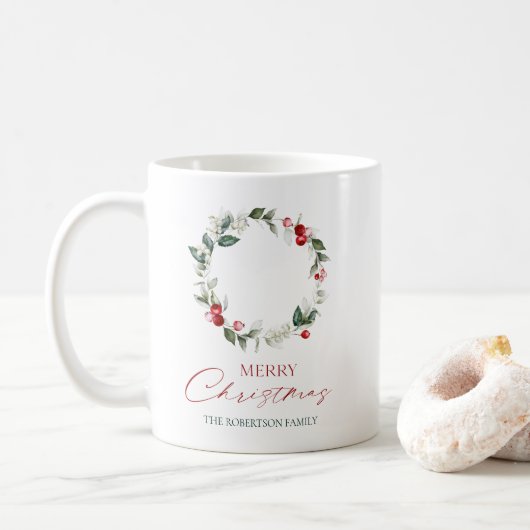 Mug de Noël Joyeux Personnalisé (Avec donut)