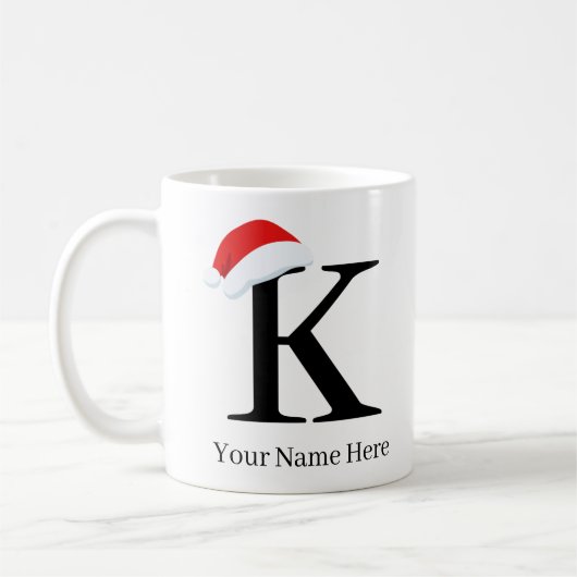 Mug de Noël "K" initial (Gauche)