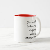 Mug de Noël KiniArt Cocker Spaniel (Devant droit)