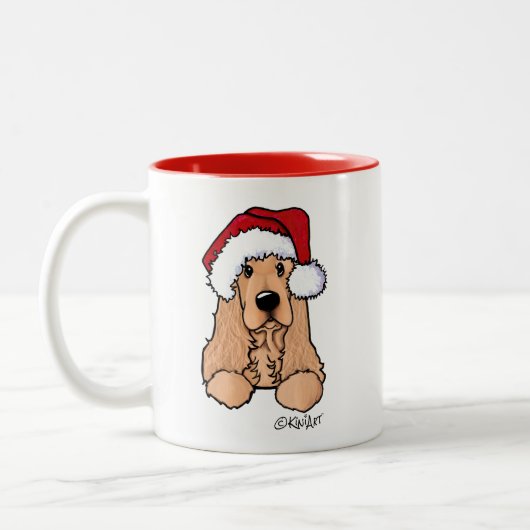 Mug de Noël KiniArt Cocker Spaniel (Gauche)
