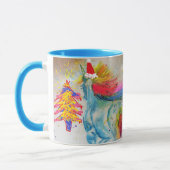 Mug de Noël Licorne de Père Noël Bleu (Gauche)
