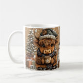 Mug de Noël mignon de vache des Highlands – Mug d' (Gauche)