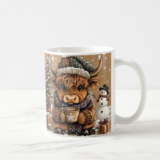 Mug de Noël mignon de vache des Highlands – Mug d' (Droite)