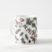 Mug de Noël Motif de la couronne de bois classique (Devant gauche)