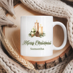 Mug de Noël neutre et terreux, cadeau personnalisé
