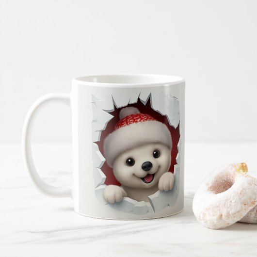 Mug de Noël Ourson Polaire Mignon (Avec donut)