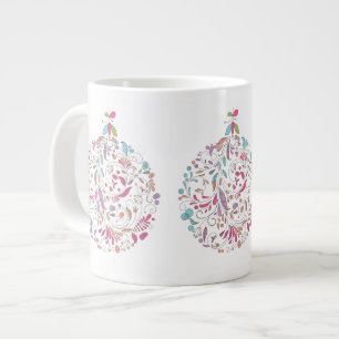 Mug de Noël, Pastel Floral Ornement Design
