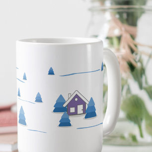 Mug de Noël - Paysage enneigé style aquarelle