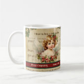 Mug de Noël personnalisé Ange vintage Cadeau Monog (Gauche)