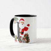 Mug de Noël personnalisé avec monogramme (Devant gauche)