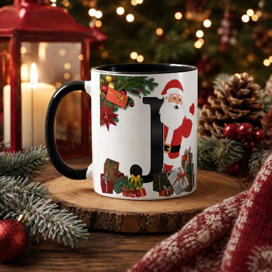 Mug de Noël personnalisé avec monogramme