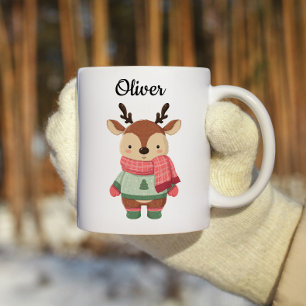 Mug de Noël personnalisé avec un adorable renne