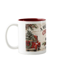 Mug de Noël personnalisé de ferme à deux tons | Cu