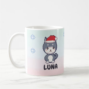 Mug de Noël personnalisé Husky