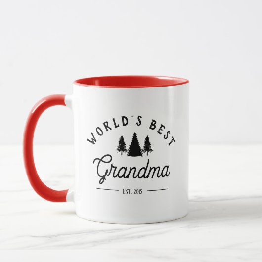 Mug de Noël personnalisé, la meilleure grand-mère (Gauche)