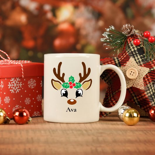 Mug de Noël personnalisé Reindeer