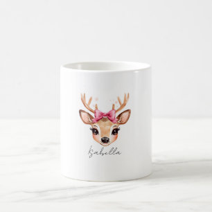 Mug de Noël personnalisé Renne Fille Mignonne