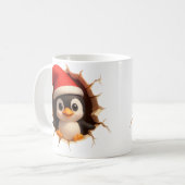 Mug de Noël pingouin mignon - Nom personnalisé Cha (Devant gauche)