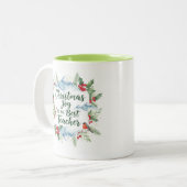 Mug de Noël pour enseignant à l'aquarelle – Hiver (Devant gauche)