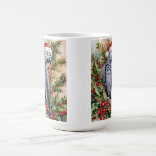 Mug de Noël pour perroquet gris africain (Centre)