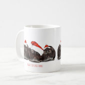 Mug de Noël 'Prêt pour Noël' Hippopotames endormis (Devant gauche)