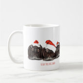 Mug de Noël 'Prêt pour Noël' Hippopotames endormis (Gauche)