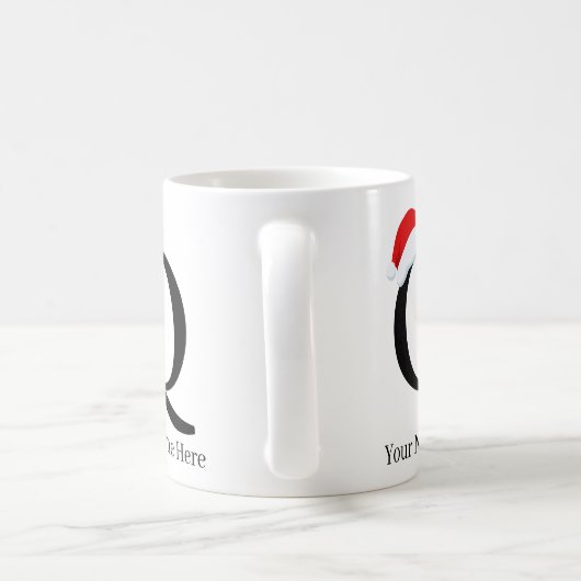 Mug de Noël "Q" initial (Poignée)