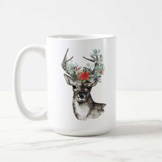 Mug de Noël Reindeer personnalisé (Gauche)