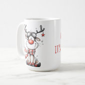 Mug de Noël Renne Drôle – Oh Mon Cerf ! (Devant gauche)