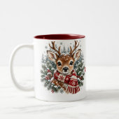 Mug de Noël Renne Mignon (Gauche)