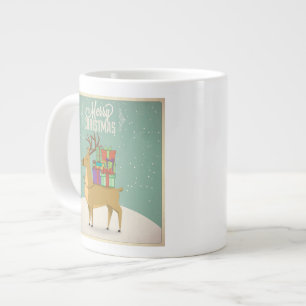 Mug de Noël rétro - Raindeer avec cadeaux
