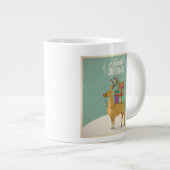 Mug de Noël rétro - Raindeer avec cadeaux (Devant droit)