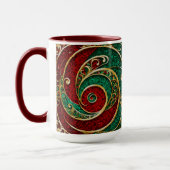 Mug de Noël Rouge Or Vert Vacances (Gauche)