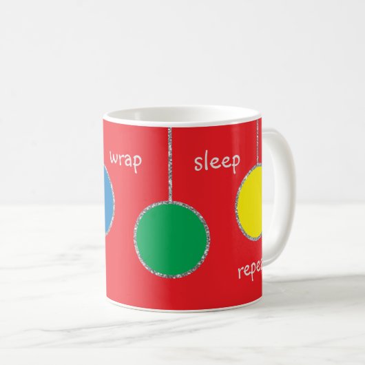 Mug de Noël "Shop Wrap Sleep Repeat" (Devant droit)