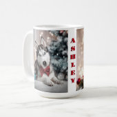 Mug de Noël Sibérien Husky (Devant gauche)