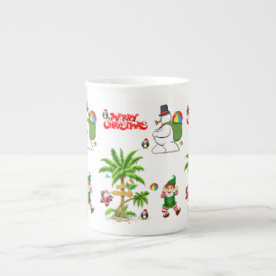 Mug de Noël, Snowman, Summer Beach Père Noël