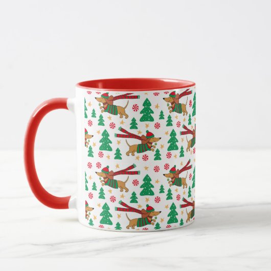 Mug de Noël teckel (Gauche)