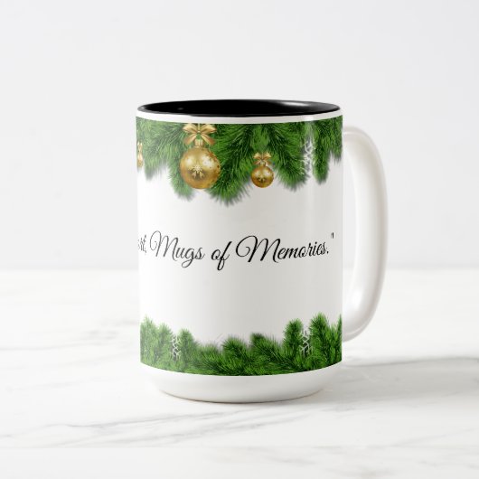 Mug de Noël vert festif (Devant droit)