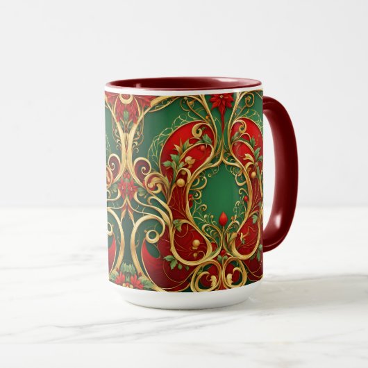 Mug de Noël vert rouge (Devant droit)