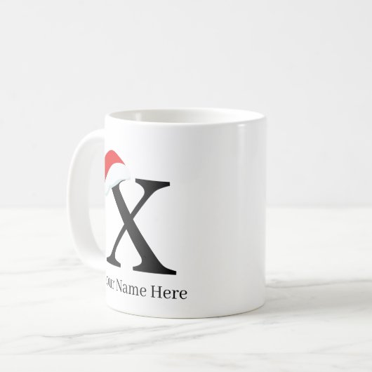 Mug de Noël "X" initial (Devant gauche)