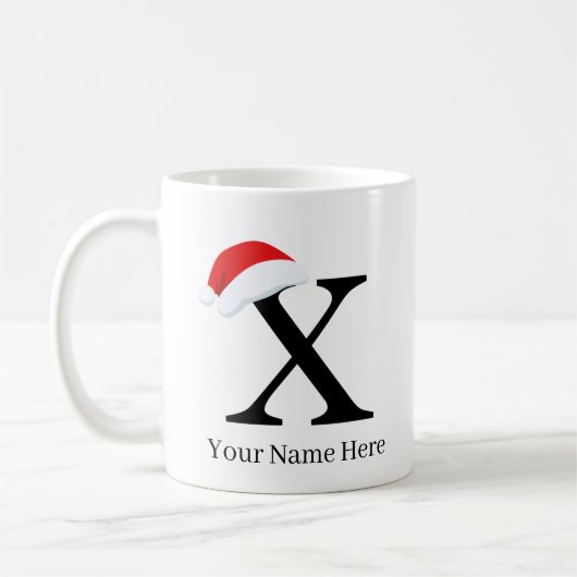 Mug de Noël "X" initial (Gauche)