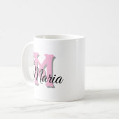 Mug de nom de monogramme personnalisé (Devant gauche)