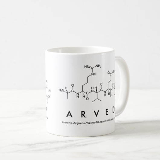 Mug de nom de peptide arc (Devant droit)