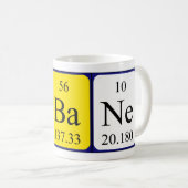 Mug de nom de table périodique Albane (Devant droit)