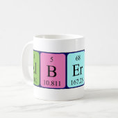 Mug de nom de table périodique Albertina (Devant gauche)